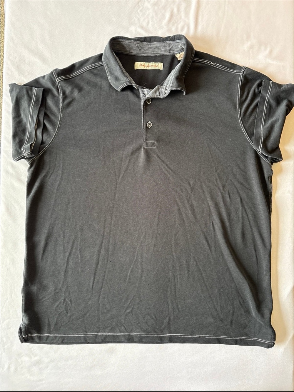 Tommy Bahama Dark Gray Polo with Contrast Stitching